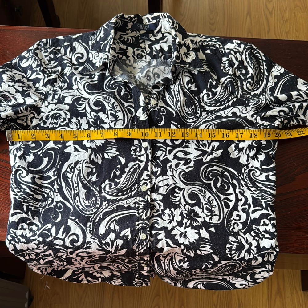 Chaps Monochrome Paisley Button-Up Shirt - Picture 6 of 7